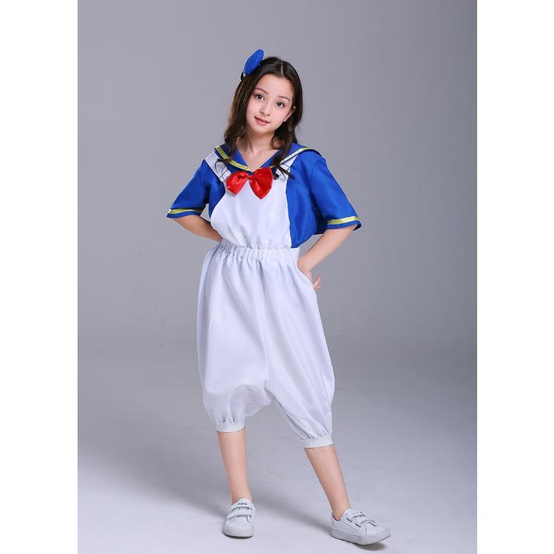 New Adult Children's Cute Little Duck Sailor Suit, Navy Duck Cartoon Animation Parent-child Suit