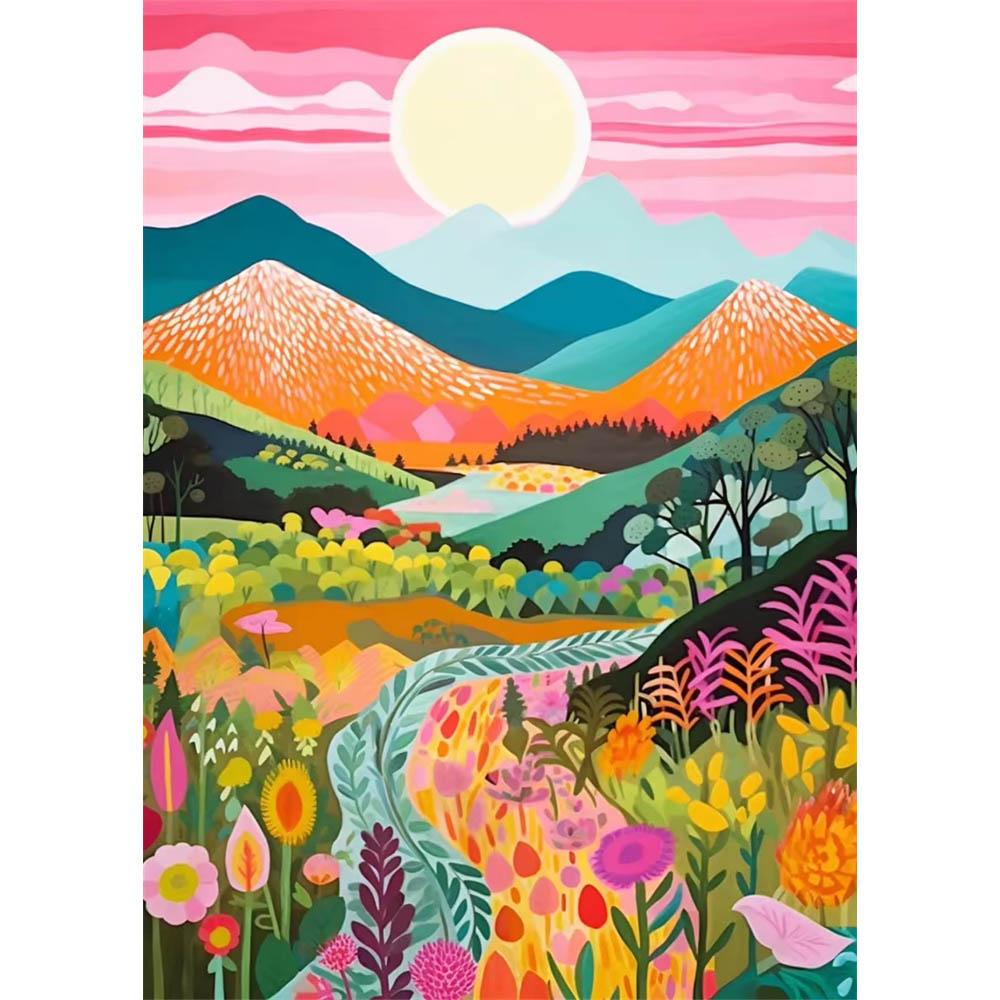 

Набор для алмазной живописи 5D «Расписной пейзаж», DIY-набор с цветными драгоценными камнями, вышивка крестом, декоративное искусство, домашнее настенное панно, украшения Round 20x30cm