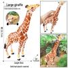 Wild Safari Animal Figurines: Giraffe, Elephant, Rhinoceros, Brown Bear, Tiger, Lion, Leopard, Hippopotamus - Solid Cognitive Toys