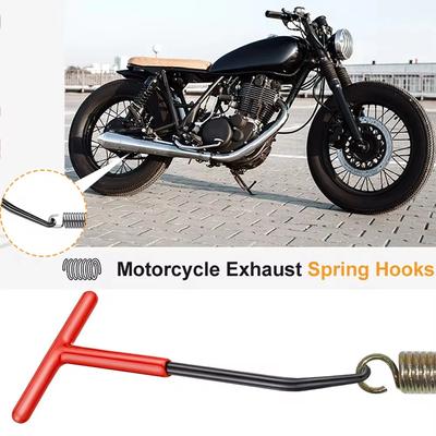 1 Stück Motorrad Auspufffederhaken T-förmiger Griff Auspuffrohrfeder Abzieher Einbauhaken Reparaturwerkzeug zum Entfernen von Federn