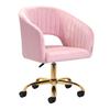 4Rico Swivel Chair Qs-Of212G Pink Velvet