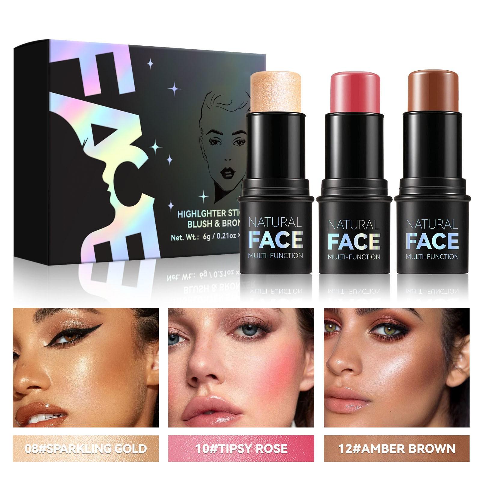 

Бальзам Profile Sticks Shades с хайлайтером, бронзатором и румянами, нежирный и водостойкий контурный карандаш, легко скульптурирующий лицо, 3*6 г One Size