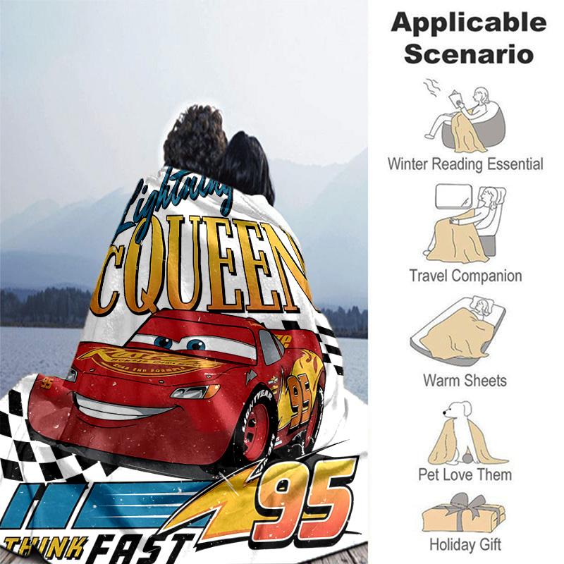 1pc Cars Movie Characters Flannel Blanket Soft Warm Throw Blanket for Bedroom Living Room Bed Travel Camping Picnic Gift. M730023
