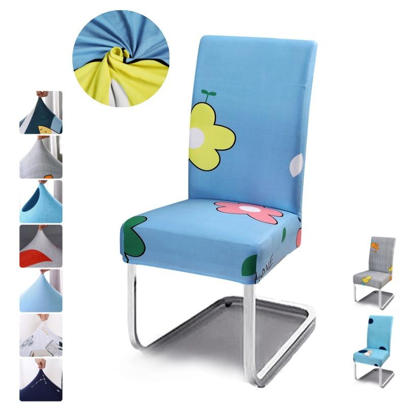 1PC Printed Dining Chair Covers Stretch Non-slip Chairs Cover Decor All-inclusive Durable Four Season Universal Protective Cover