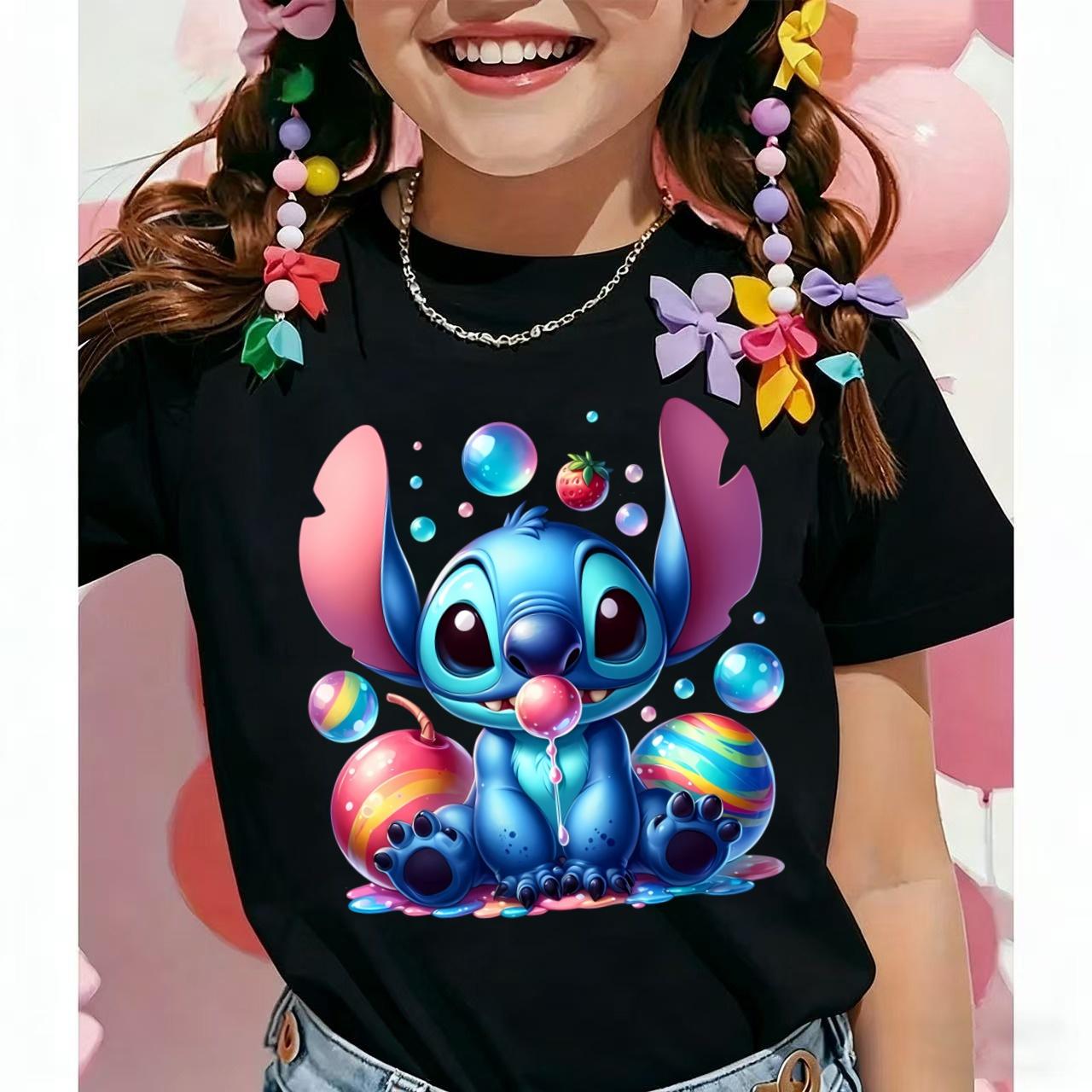 

Disney Friend Children s Stitch Printed T-shirt Courful Cartoon Kids Short Sleeved Top Baby Cotton T-shirt Birthday 100
