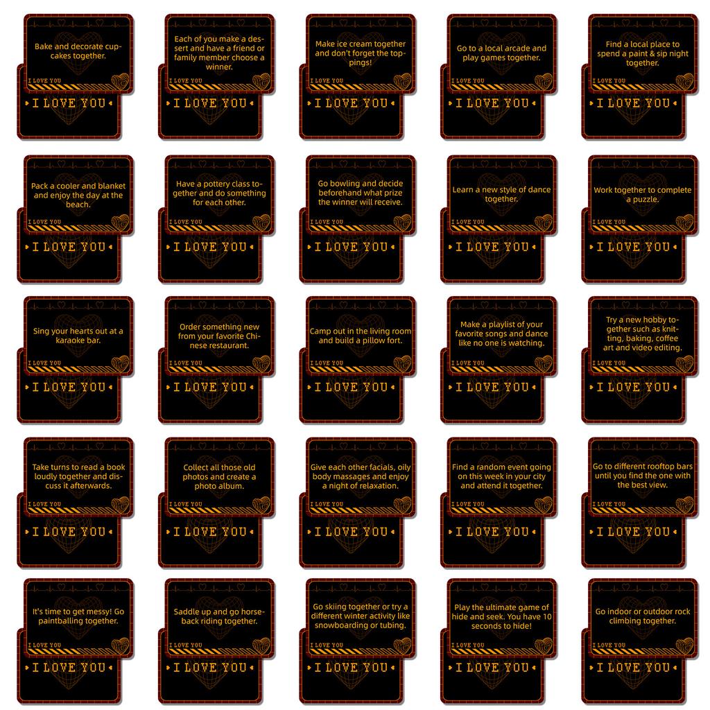 English Couple Interactive Card Romantic Love Party Game Cards