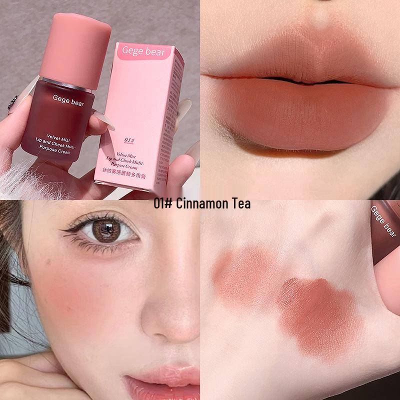 Gege Bear Вельветовый Матовый Мульти-используемый Стойкий Крем-румяна и Помада