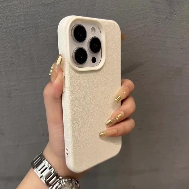 Luxusní Měkké Matné Silikonové Pouzdro na Telefon s Texturou Liči Pro iPhone 11 12 13 14 15 Pro 16 Max Plus Nárazuvzdorný Kryt s Nárazníkem