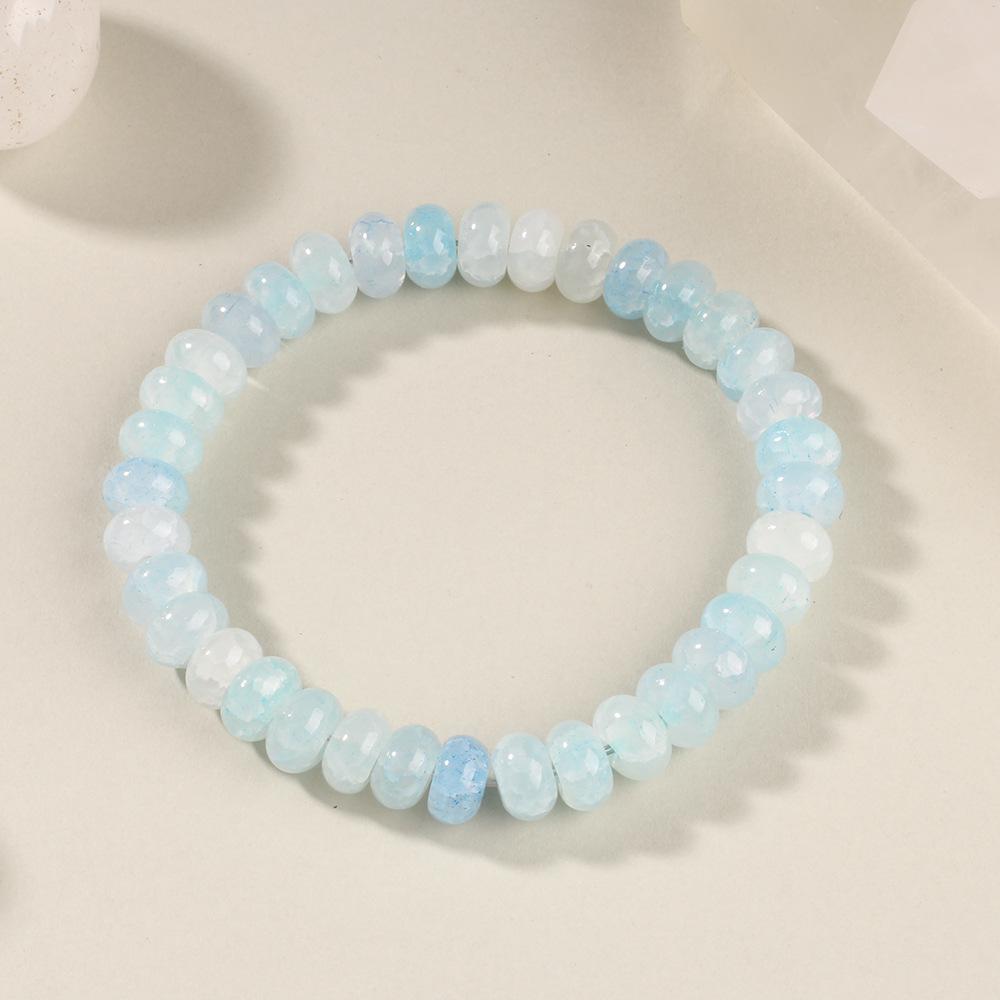 Festive Gifts Aquamarine Abacus Beaded Bracelet Fresh Fashion Jewelry For Women Daily Wear Gift