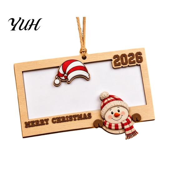 Reusable Christmas Money Clip Wooden Holder, Personalized Cash Gift Wallet with Santa Creative Present Holder Design, Tree Hanging Ornament,