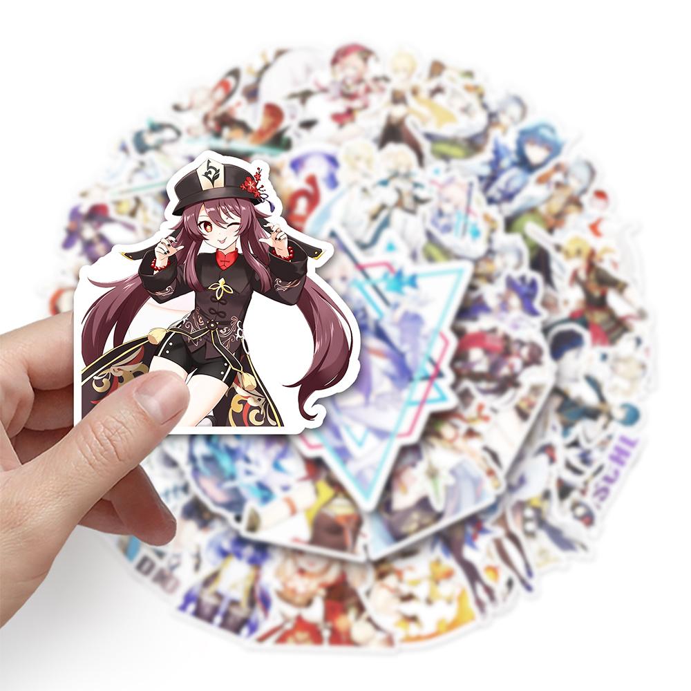 10/30/50pcs Genshin Impact Cartoon Game Stickers Cute Anime Girl Character Sticker DIY Skateboard Notebook Phone Decals Toy Gift
