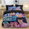 K-Pop Bedding Set Demon Hunters Themed Pink Or Black Other Side Print Polyester Student Dormitory Duvet Cover Boys Girls Gift