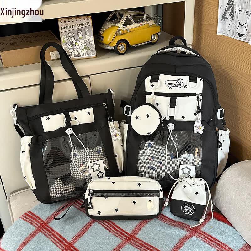 Transparent Ita Backpack with Pin Display - Five-Piece Set