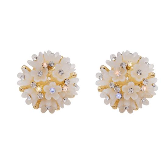 

Женские серьги с цветочным дизайном, инкрустированные стразами, сверкающая поверхность, универсальные, устойчивые к поту, без аллергии, шпильки