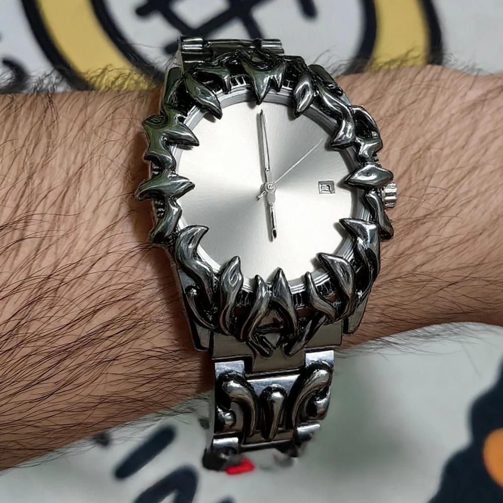 High Quality Red Devil Demon Claw Quartz Watch Men 2025 Antique Alabaster Industries Y2K Personalize Unique Men Watch AAA Clock