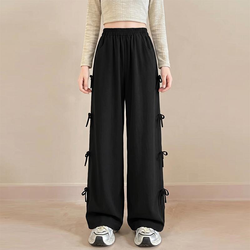 

ZANZEA Women Elastic Waist Solid Color Loose Casual Long Pants 2XL чорний