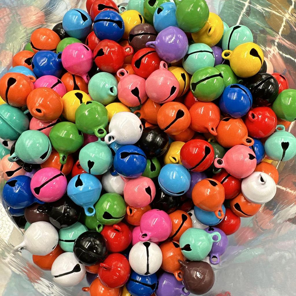 14mm Candy Color Painted Metal Bell Keychain Pendant - DIY Jewelry Accessory