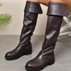 New Plus Size Women's Boots Long Boots Fashion Spice Girl Wind Quack Good Wear Two Wear Boots