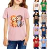 Ropa de Trabajo de Moda de Cuello Redondo y Manga Corta Tops Estampados Para NIÑO Tops de Verano