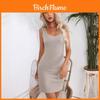 Casual Summer Sleeveless Dress With U Neckline And High Waist For Women