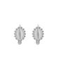 Xanadu Oval Stone Earrings_White | Silver
