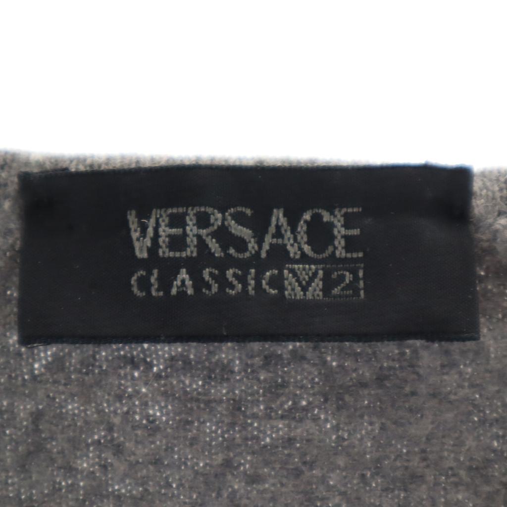 VERSACE CLASSIC V2 Long Sleeve V Neck Sweater M Gray Knit Women Used