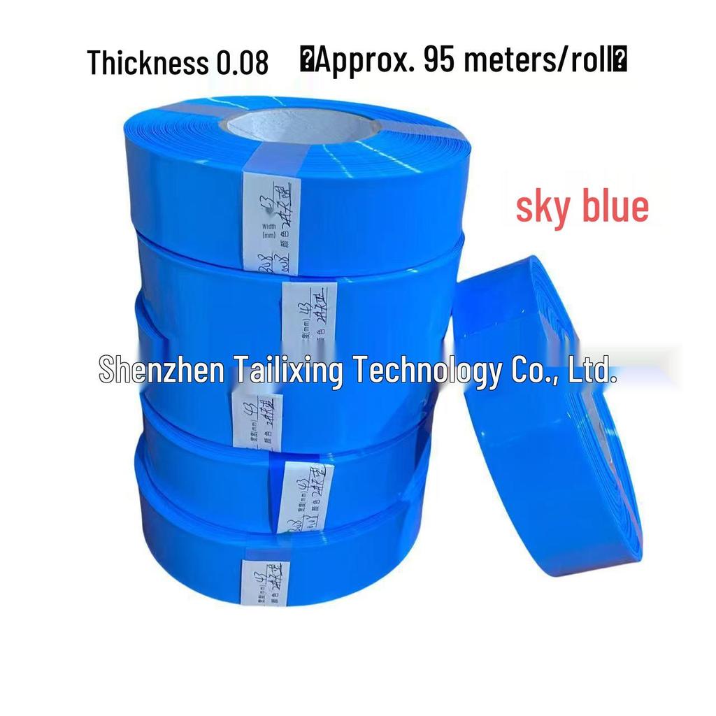 Colored Transparent PVC Heat Shrink Tubing, 43mm Width X 28mm Diameter, Battery Skin Case Protection.