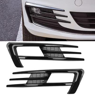 2 STUKS Voor Volkswagen Golf 7 /Golf 7.5 MK7 GTI GTD R Standaard TSI TDI 2013-2019 Glanzend Zwart Auto Bumper Mistlamp Grille Afdekking Sierlijst
