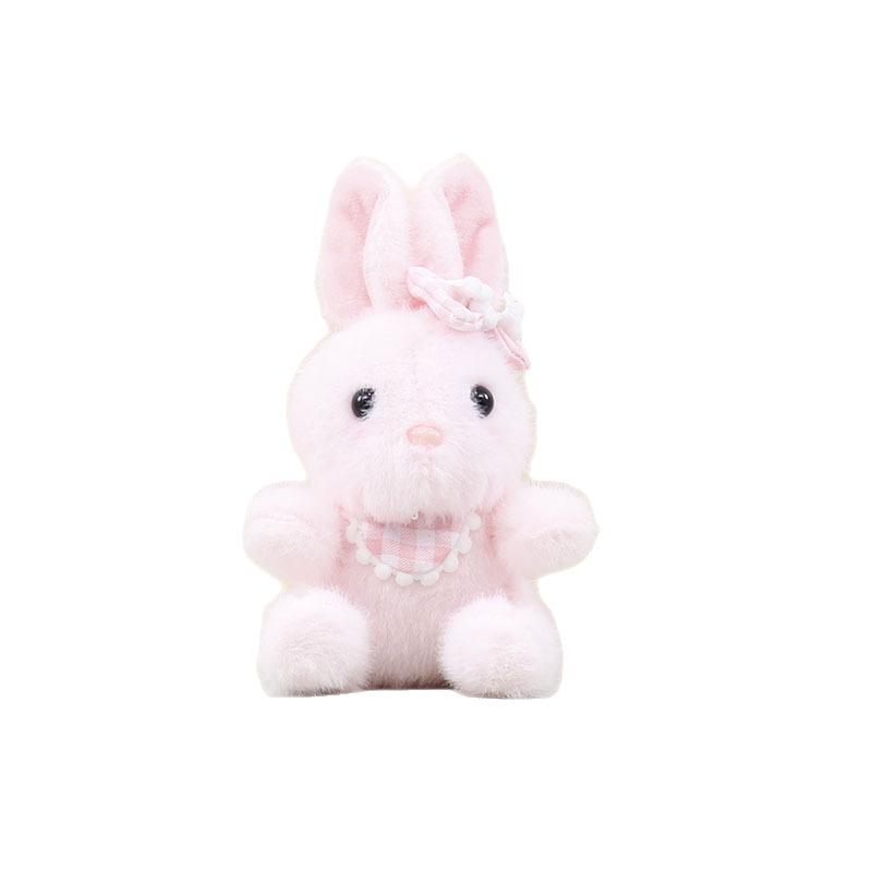 Wearing Rabbit Bow Plush Pendant Cartoon Toy Doll Bag Keychain Pp Cotton Filling