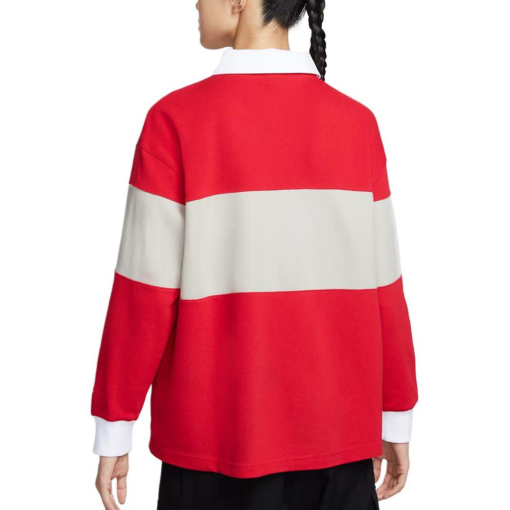 Nike Sportswear Casual Preppy Loose Long Sleeve Polo Shirt Women Tops HV4034-657
