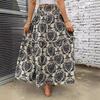 2025 Spring/Summer Women's Casual Midi Skirt - Comfortable Beach Print