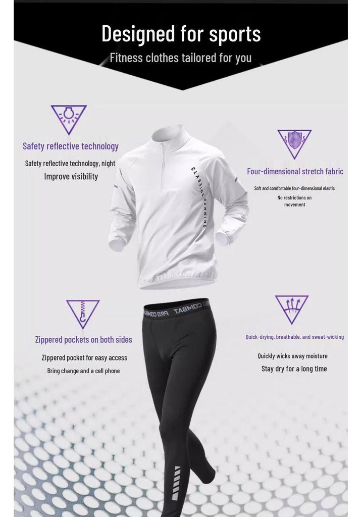 Ensemble de Fitness à Séchage Rapide en Soie Glacée pour Homme: T-shirt à manches courtes et débardeur pour la course à pied et le cyclisme en été