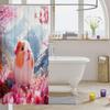 Cartoon Guinea Pig Bath Curtain Cute Pet Animal Shower Curtain For Girls Kids Boys,Pink Cherry Blossom Flowers Bathroom Curtain