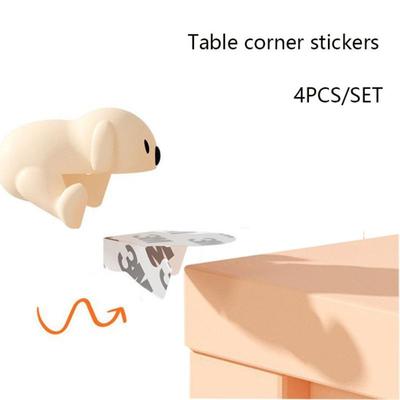 4pcs Cartoon Anti-collision Table Corner Cover, Round Silicone Protector for Desktop Corners, Cartoon Shape