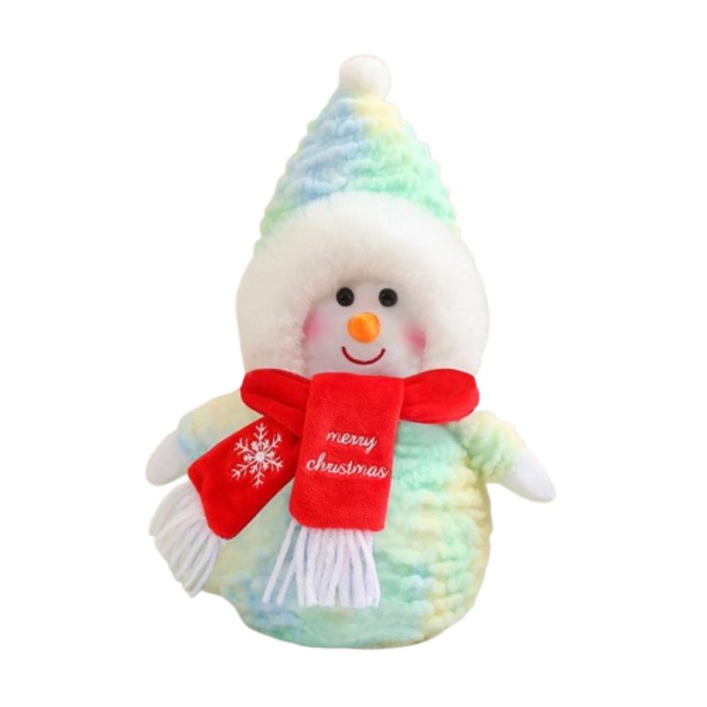 35cm Santa Claus Plush Toys Cartoon Snowman Stuffed Dolls Scarf Snowman Plush Toy  Home Decoration