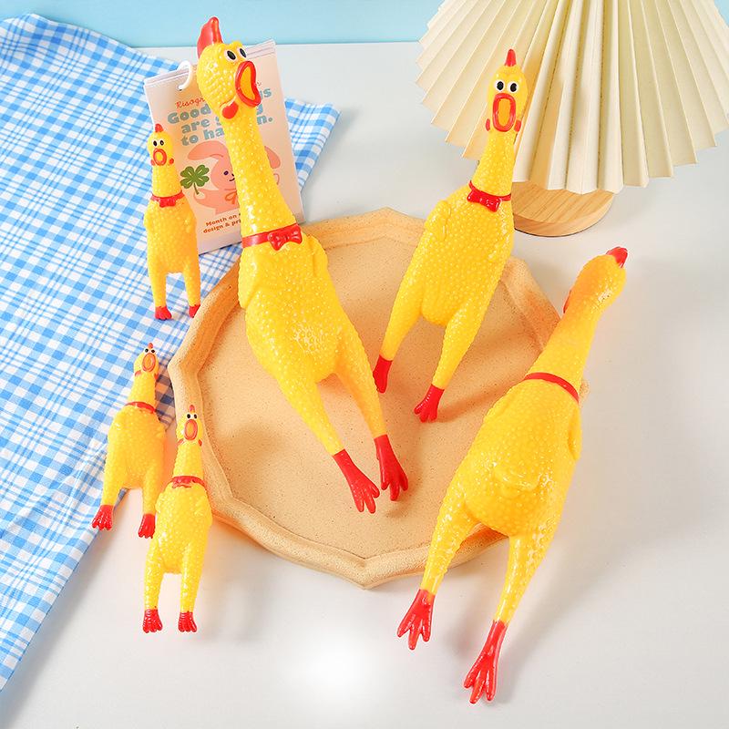Funny Vinyl Screaming Chicken Toy - Large, Medium, Small Sizes for Creative Pranks & Stress Relief Fun