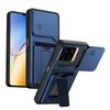 KEYSION Card Slot Holder Bag Phone Case for ZTE Blade A56 Slide Camera Protection Kickstand Shockproof Cover for Blade A56 Pro