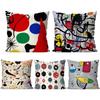 1pc Joan Miros Art Painting Pillow Case Square Pillow Bedroom Sofa Leisure Comfort Cushion Car Living Room Home Decoration 40X40