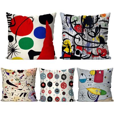 1 szt. Poszewka na poduszkę z obrazem artystycznym Joan Miros Kwadratowa poduszka Sypialnia Sofa Relaks Wygodna poduszka Samochód Salon Dekoracja domu 40X40