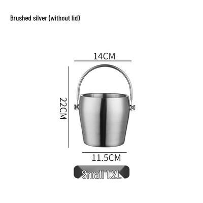 ZISIZ Double-Layer Stainless Steel Ice Bucket