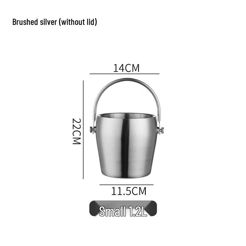 ZISIZ Double-Layer Stainless Steel Ice Bucket