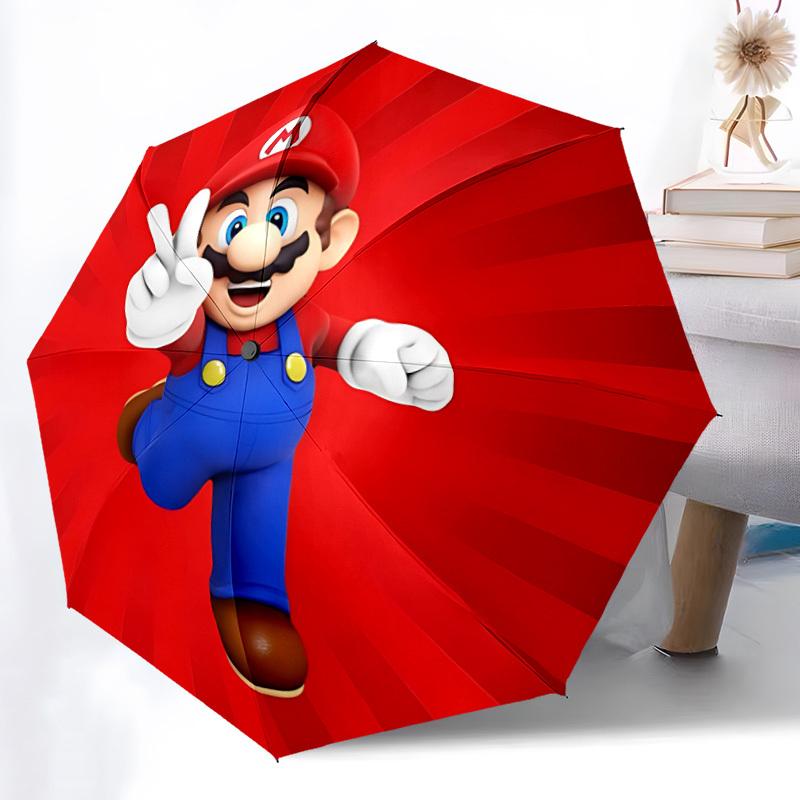 1pc Super Mario Automatic Umbrella Durable Iron Frame & Plastic Handle, Gift for Men & Women, Sturdy Construction, Best for Christmas, Helloween, Play