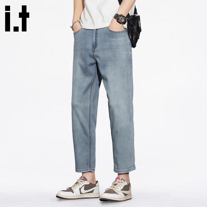 Men s Tencel Washed Loose Cropped Jeans 38