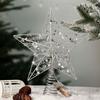 Pearl Wire Christmas Tree Star Topper Gold Iron Sparkling Night Light  Party Decor