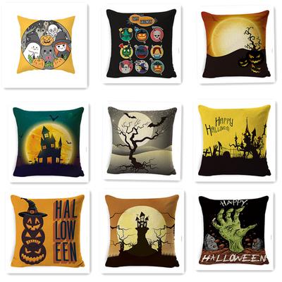 Halloween Horror Ghost Festival Pumpkin Series Linen Pillow Case Set Sofa Cushion Pillow