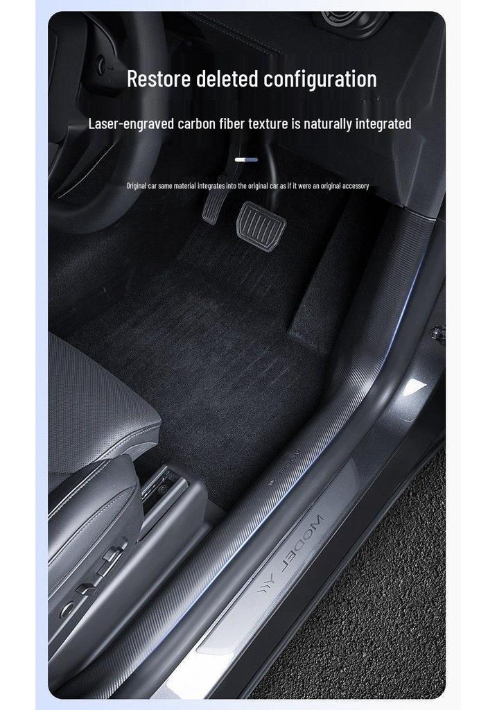 Applicable 6-Seater Tesla Model YL Door Sill Protector Strip - TPE Anti-Kick Welcome Pedal Interior Accessory