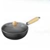 Mini Olla de Hierro Cocina de Inducción Wok Doméstico Gas Wok Especial Sartén de Fondo Plano Antiadherente Sin Recubrimiento