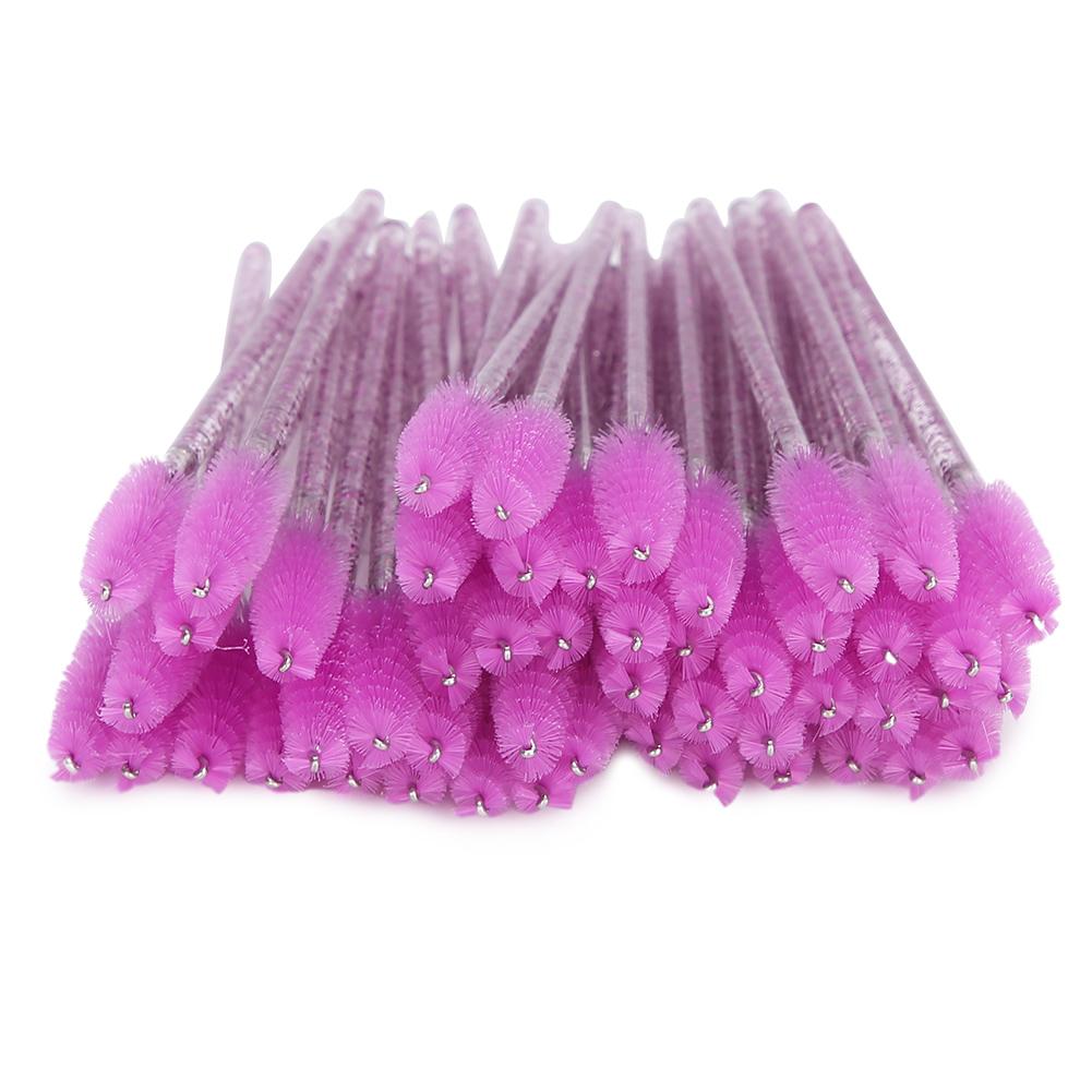 50 Stück Nylon-Make-up-Pinsel, Mascara-Stäbe, Wimpern, Augenbrauen, tragbarer Einwegpinsel
