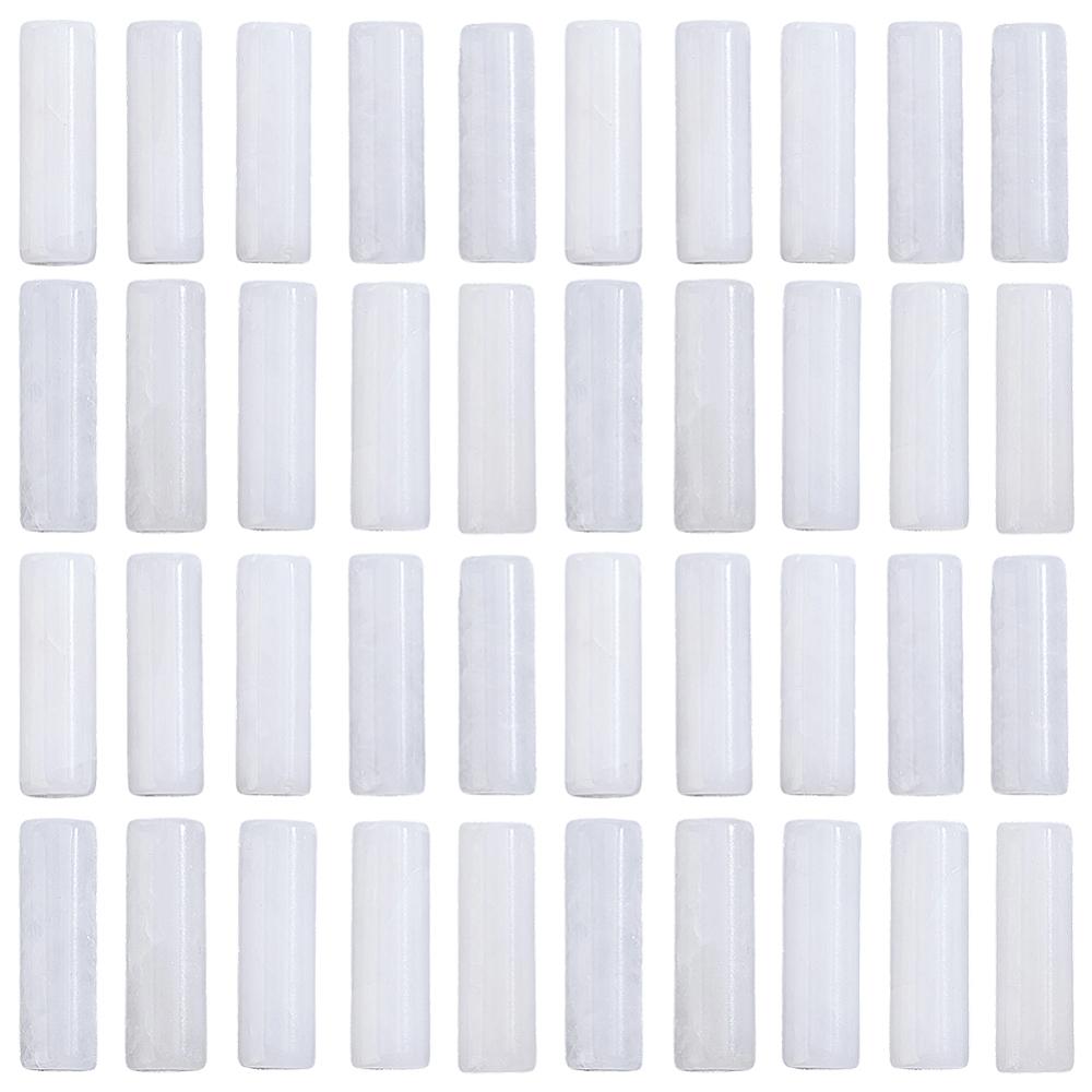 1 Strand Natural White Jade Beads Strands Column 13~14x4mm Hole: 1.2mm about 29~30pcs/strand 15.16''~15.75''(38.5~40cm)