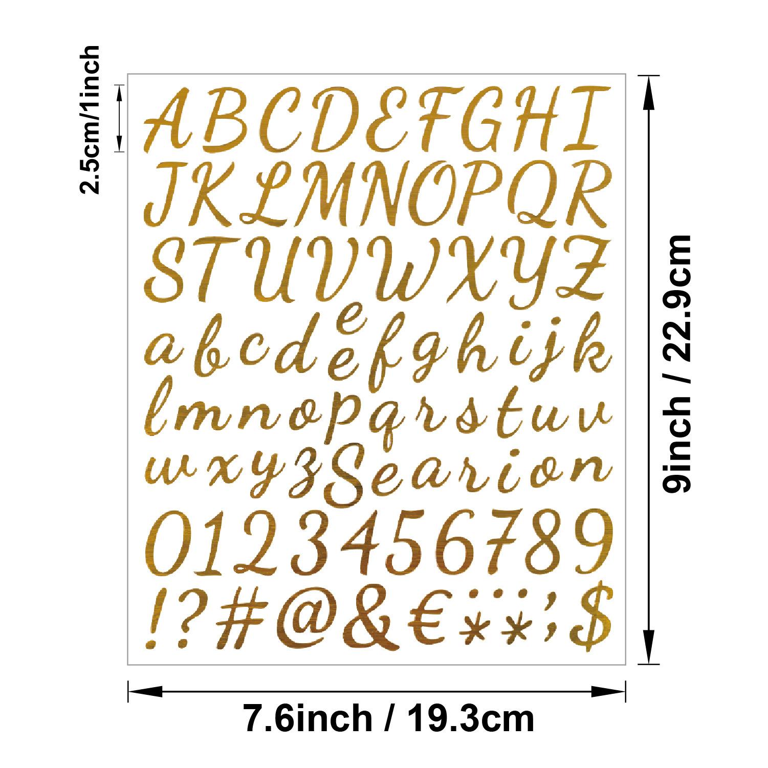 

Наклейка с рукописной буквой 1 дюйм, металлическая, матовое золото и серебро, для вечеринки, свадьбы, открытки, украшения фотоальбома, сделай сам, наклейка с золотым тиснением